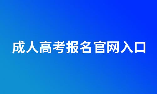 2024年成人高考专升本报名官网入口